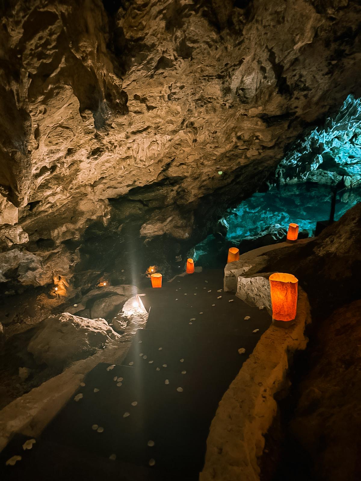 Planned evening dining setting at The Cave Zanzibar